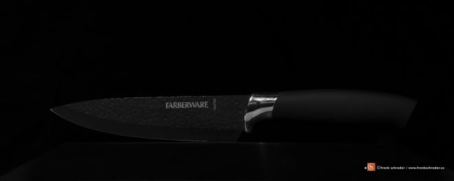Farberware knife, on black background